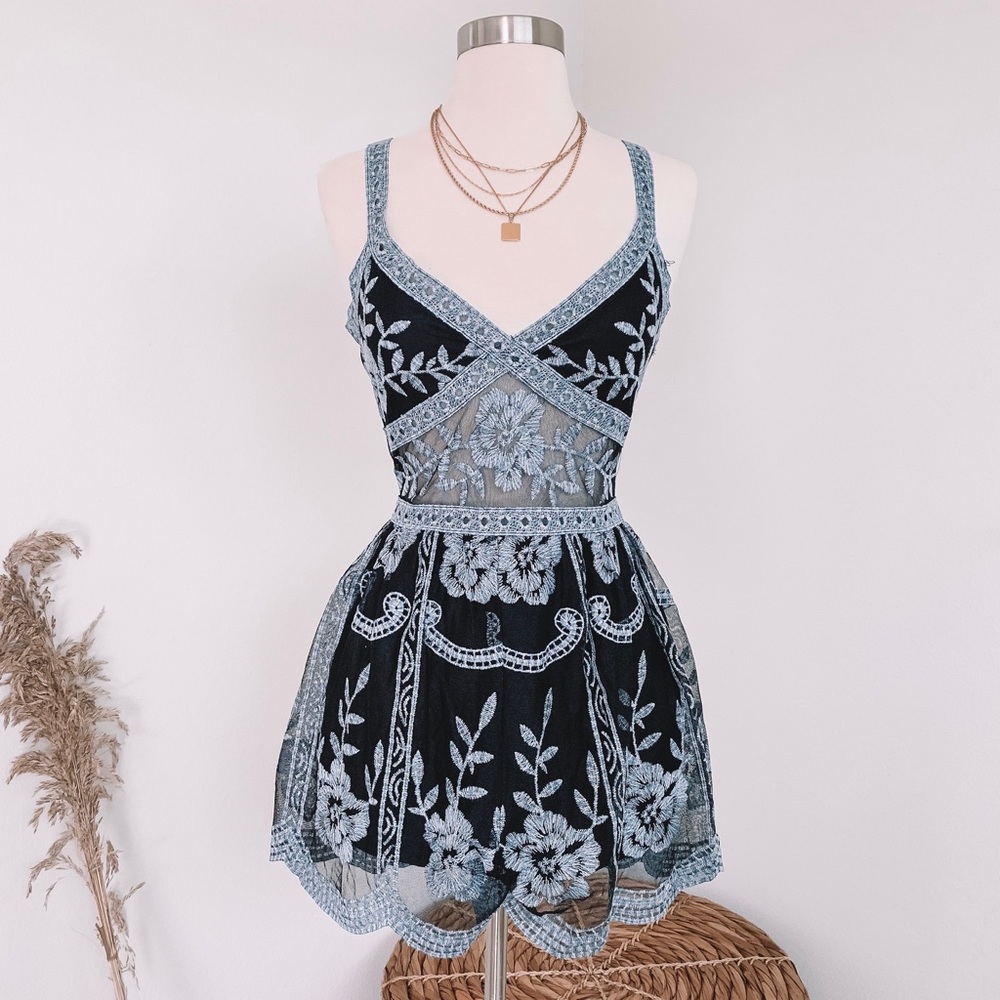 COPY - Blue Lace Romper
